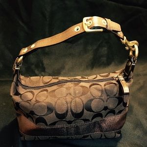 Miniature brown Coach handbag